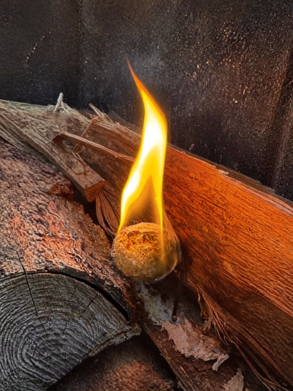 Jathwa Natural Wood Fiber & Paraffin Wax Fire Starter Orbs - 12-Minute Burn