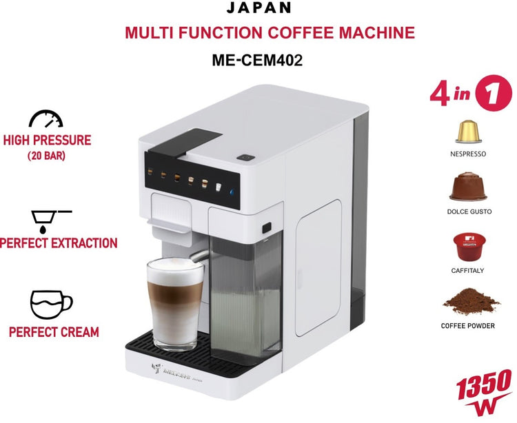 Nepresso, Dolce Gusto, Cafe Italy and Coffee powder Compatible Coffee Machine with Milk Frother.